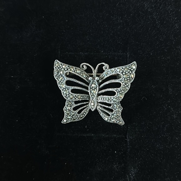DBJ Jewelry - Vintage Sterling Silver Marcasites Butterfly Brooch